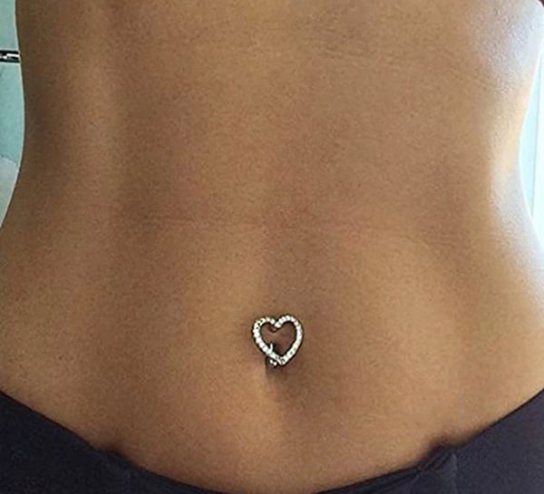 Piercing ombelico crystal cuore piatto