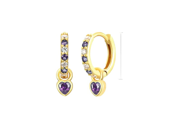 Mono orecchino argento 925 cuore charms estraibile