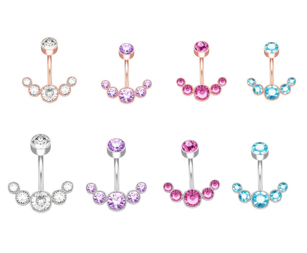 Piercing ombelico crystal punti luce Double face