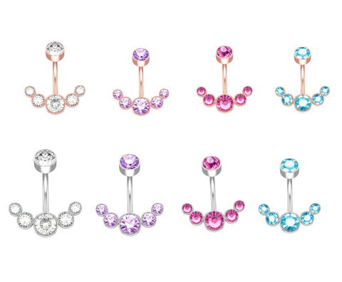 Piercing ombelico crystal punti luce Double face