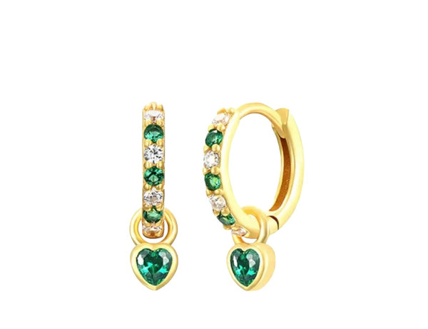 Mono orecchino argento 925 cuore charms estraibile