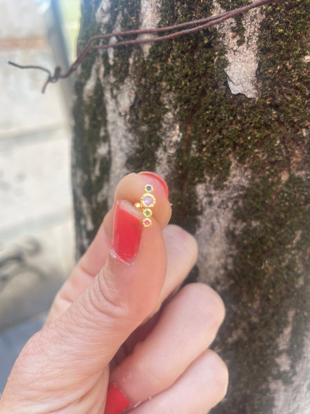 Mono orecchino piercing argento 925