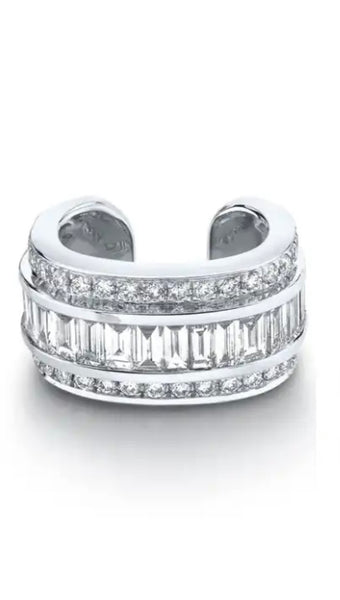 Mono earcuff con crystal per orecchie non forate