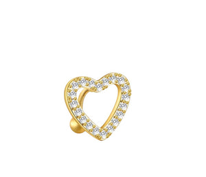 Piercing ombelico crystal cuore piatto