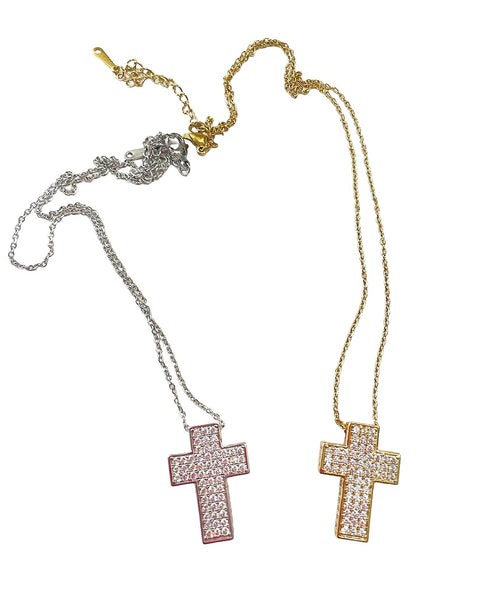 Collana girocollo croce grande
