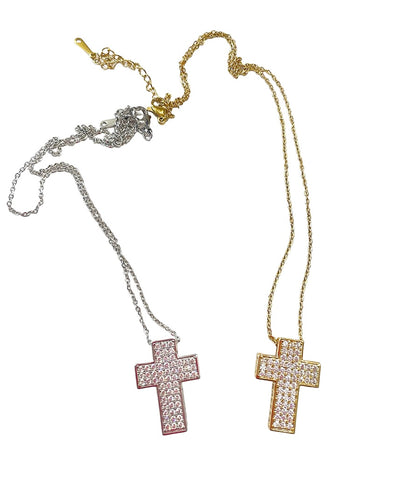Collana girocollo croce grande