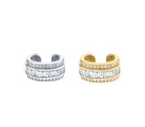 Mono earcuff con crystal per orecchie non forate