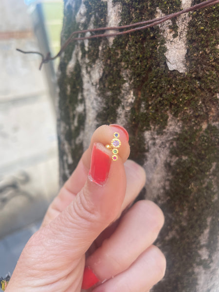 Mono orecchino piercing argento 925