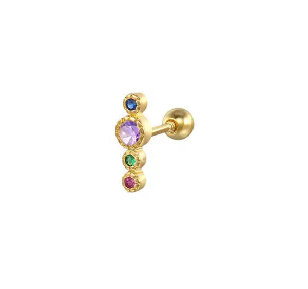 Mono orecchino piercing argento 925