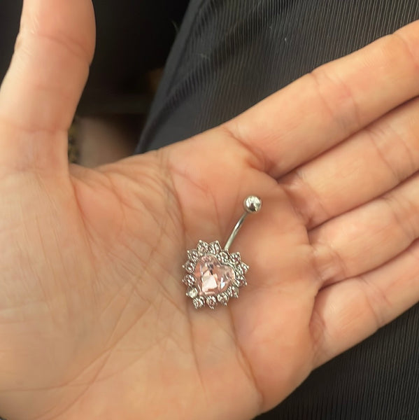 Piercing ombelico cuore crystal