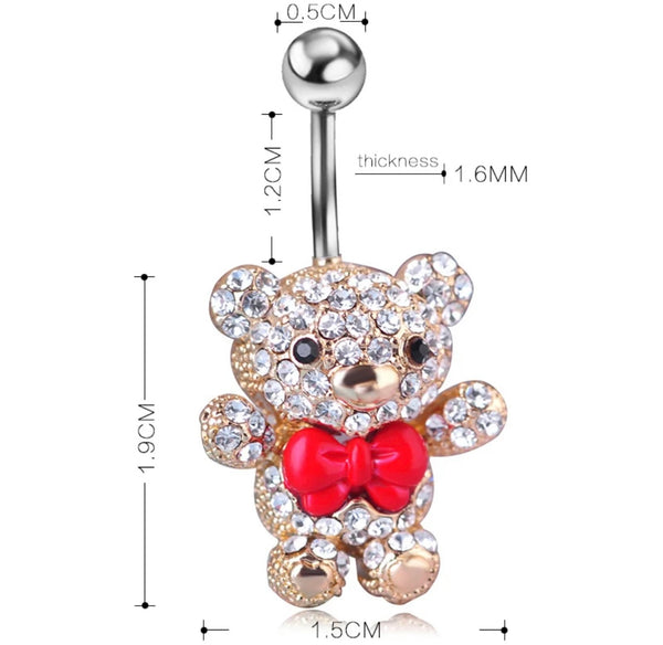 Piercing ombelico teddy bear orsacchiotto