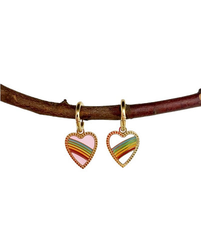 Mono orecchino cuore Rainbow