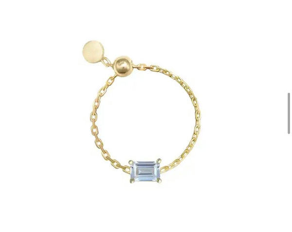 Anello soft catenella regolabile argento 925 bianco