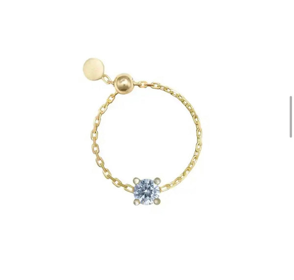 Anello soft catenella regolabile argento 925 bianco