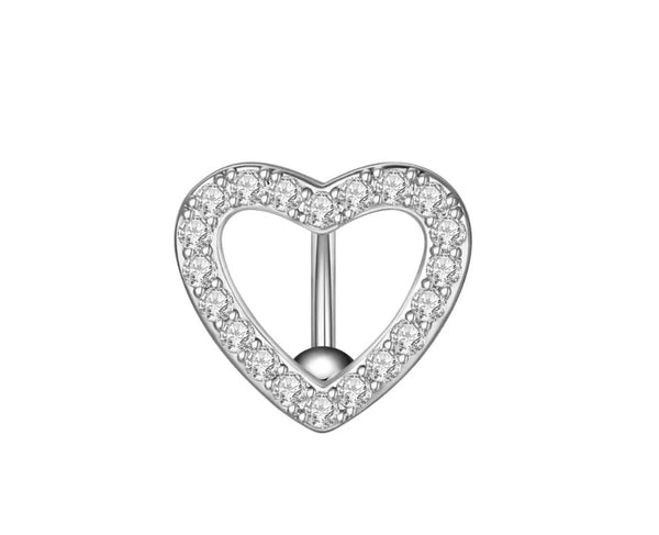 Piercing ombelico crystal cuore piatto