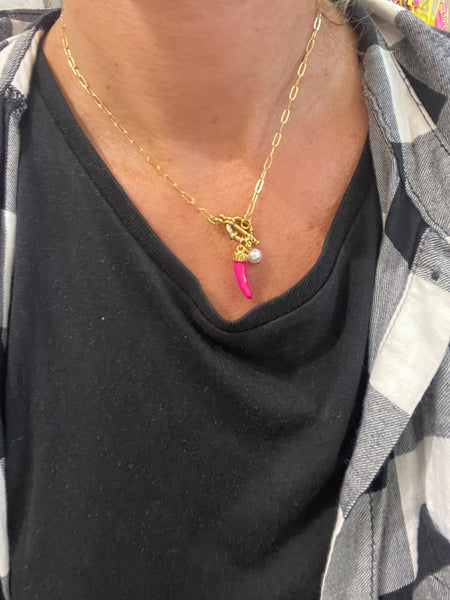 Collana Chain cornetto e perla