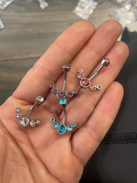 Piercing ombelico crystal punti luce Double face