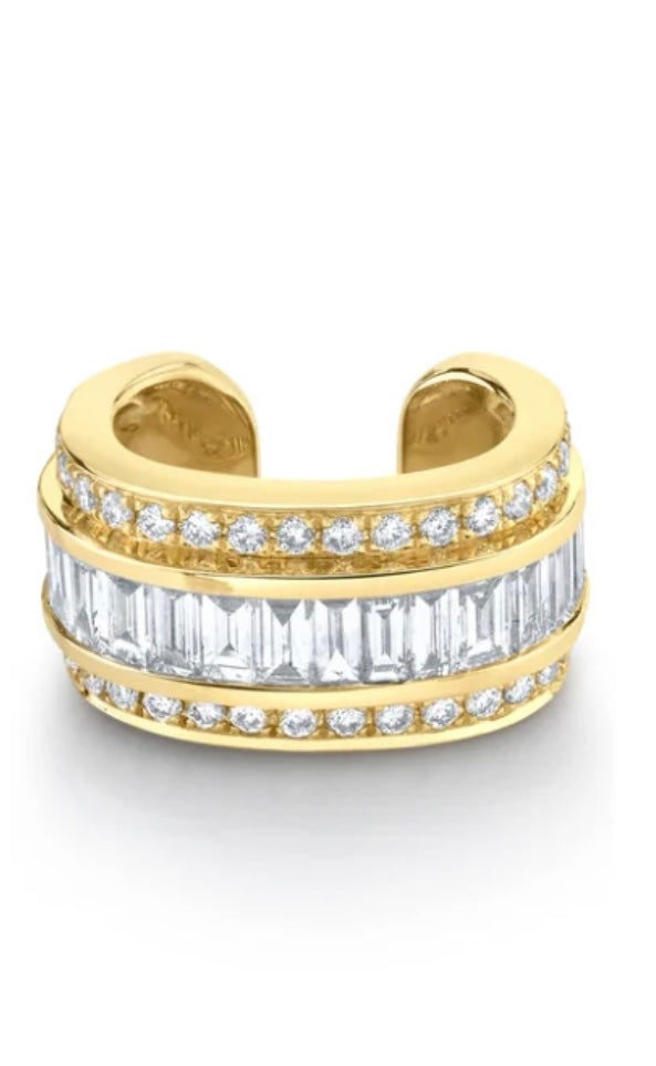 Mono earcuff con crystal per orecchie non forate