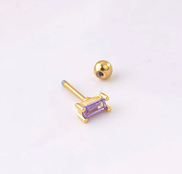 Mono piercing orecchino baquette