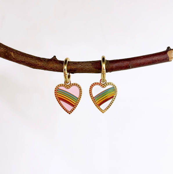 Mono orecchino cuore Rainbow