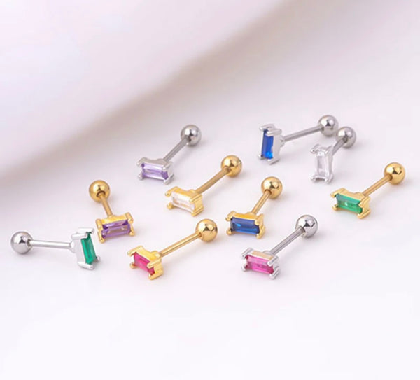 Mono piercing orecchino baquette