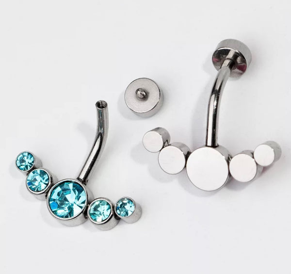 Piercing ombelico crystal punti luce Double face