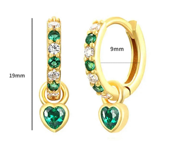 Mono orecchino argento 925 cuore charms estraibile