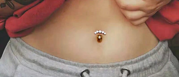 Piercing ombelico crystal punti luce Double face
