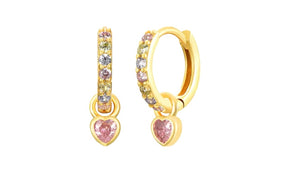 Mono orecchino argento 925 cuore charms estraibile