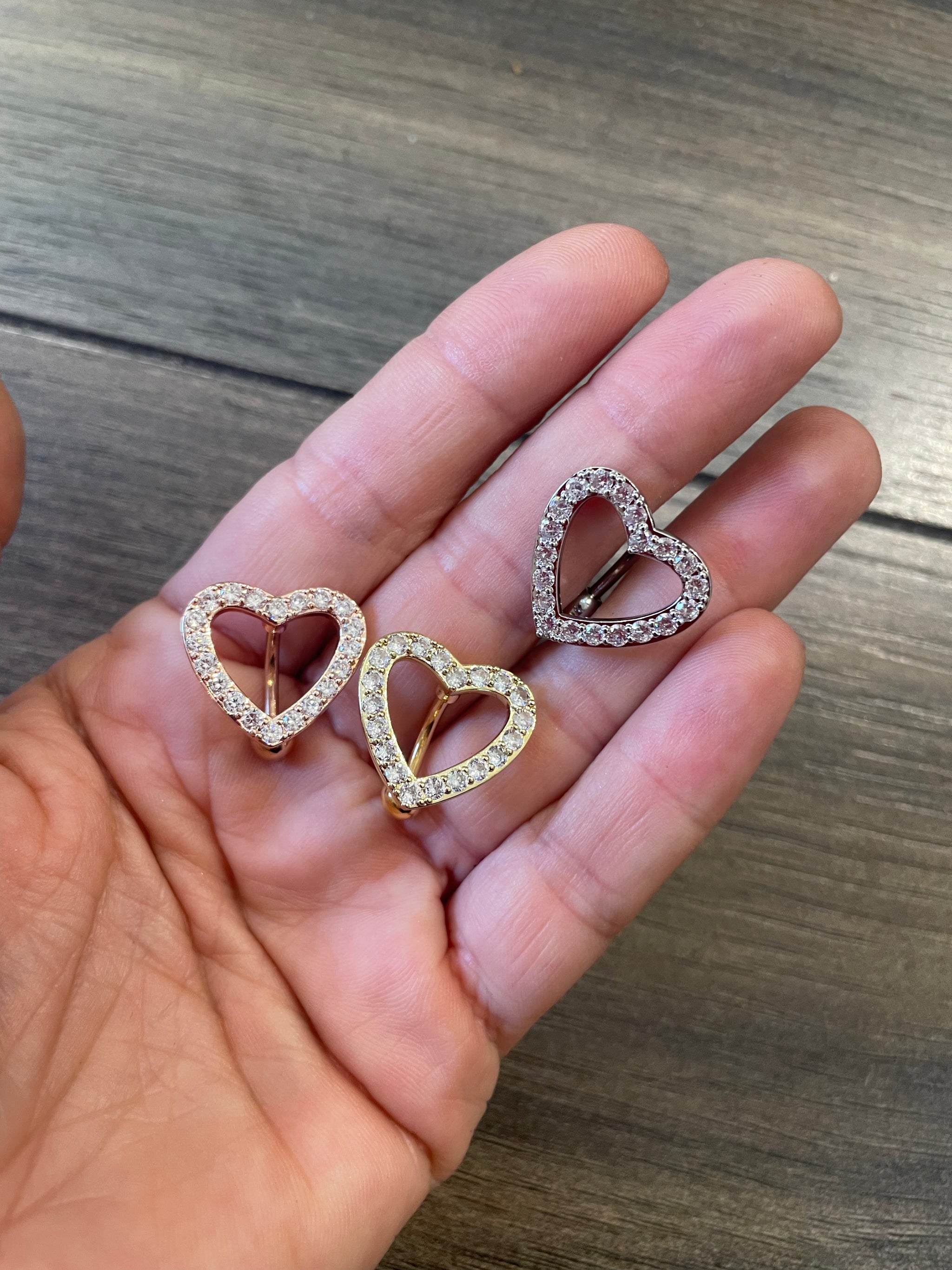 Piercing Ombelico In Acciaio Chirurgico - 2 Pezzi, Cuore Ciondolo, 14G 10mm, Argento - Foto 7