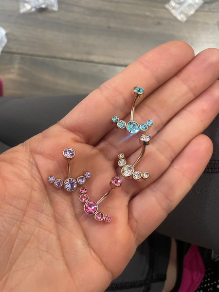 Piercing ombelico crystal punti luce Double face