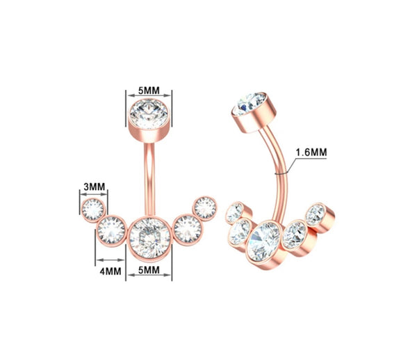 Piercing ombelico crystal punti luce Double face