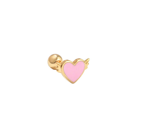 Mono orecchino piercing cuore alato