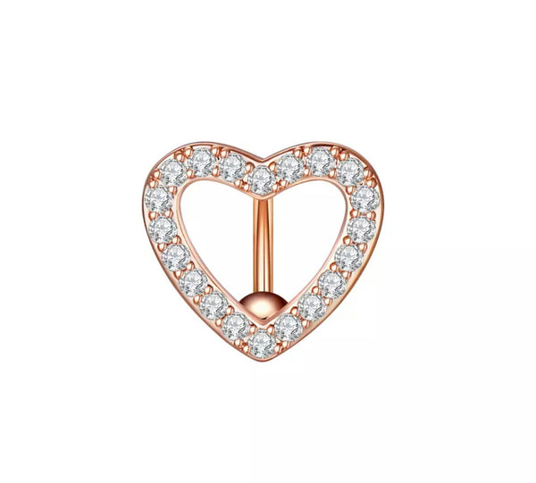 Piercing ombelico crystal cuore piatto