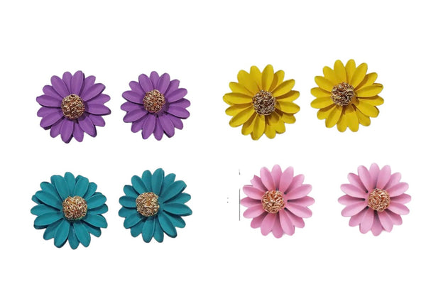 Coppia orecchini girasole argento 925