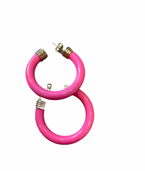 Mono orecchino hoops botteguccia resina 4 cm