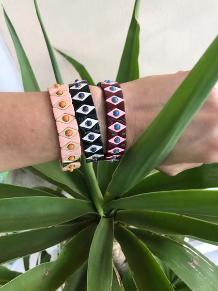 Bracciale lego smalti colorati con occhio