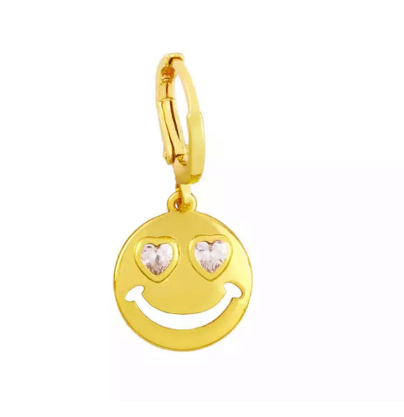 Mono orecchino smile occhi cuore cristallo