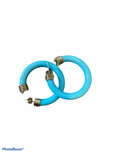 Mono orecchino hoops botteguccia resina 4 cm