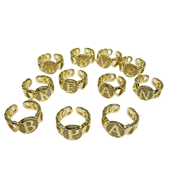 Anello regolabile lettera iniziale groumette con cuore