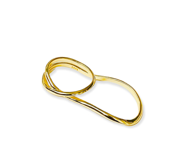 Anello doppio dito due varianti colore  Double face argento 925
