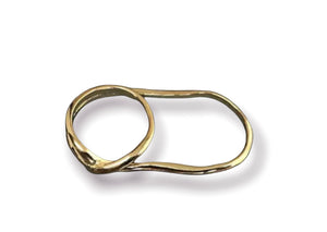 Anello doppio dito due varianti colore  Double face argento 925