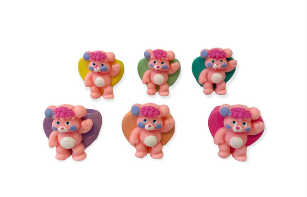 Anello resina vari colori cuore popples rosa