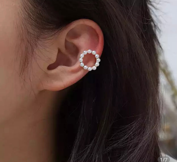 Mono earcuff cerchio perle modello grande