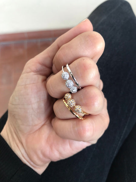 Anello regolabili sfere mini zirconi