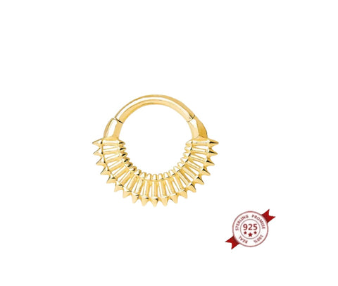 Mono orecchino daith piercing spike argento 925