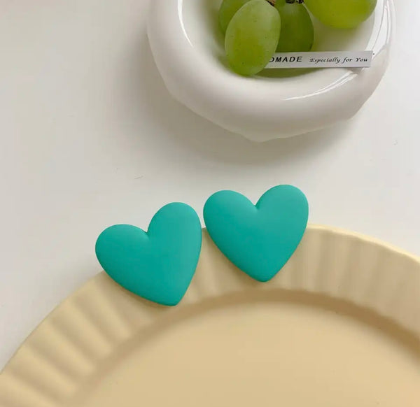 Coppia orecchini cuore resina argento 925