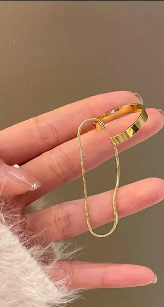 Earcuff anello e catenina