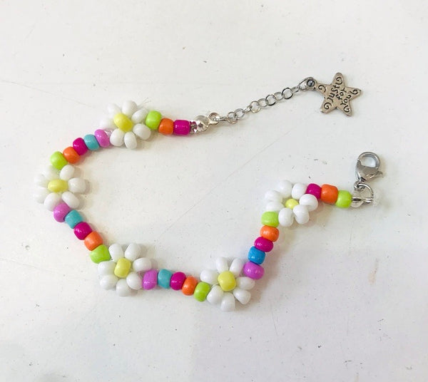 Bracciale vari colori fiorellini miuky grandi handmade