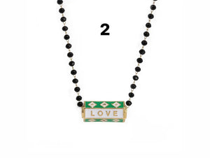 Collana con amuleto turco cilindrico vari colori con catena Rosario